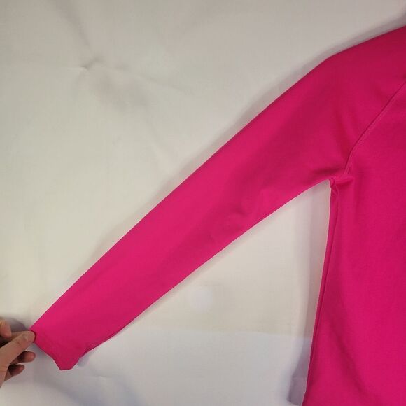 Athletic Long Sleeve Vibrant Pink Sweater - Picture 6 of 10